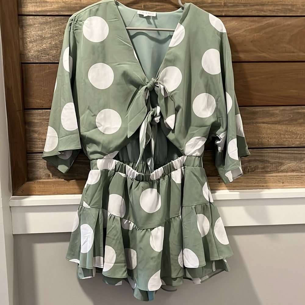 Green romper with cut-outs!
